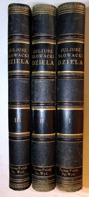 Juliusz SLOWACKI Works 1-3 vol. Minor poetic works. Poems. Dramatic works. Prose writings. Letters [Library of Polish Poets] [binding] [Piotr Grzywa].