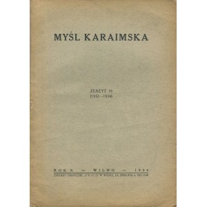 Myśl karaimska. Zeszyt 10 [Wilno 1934]