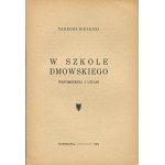 BIELECKI Tadeusz - W szkole Dmowskiego. Wspomnienia i uwagi [1934]