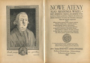CHMIELOWSKI Benedykt ks. - Nowe Atheny albo Akademia wszelkiej sciencyi pełna, na różne tytuły iak na classes podzielona, na różne tytuły iak na classes podzielona, dla mądym dla memoryału, idiots dla nauki, politykom dla praktyki, melancholikom dla rozry