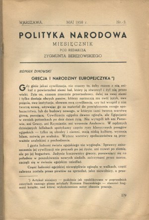 National Politics. Number 3 of May 1938