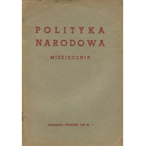 Polityka narodowa. Numer 7 z września 1938 roku