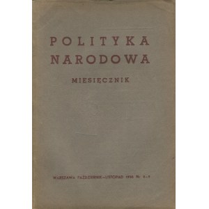 Polityka narodowa. Numer 8-9 z października-listopada 1938 roku