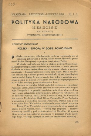 National Politics. Number 8-9 of October-November 1938.