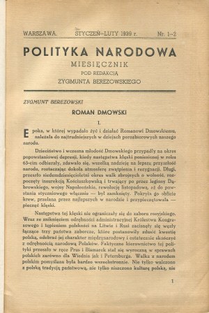 National Politics. Issue 1-2 of January-February 1939