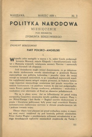 National Politics. Issue 3 of March 1939