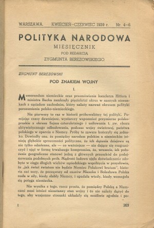 National Politics. Number 4-6 of April-June 1939.