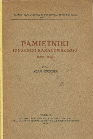 BARANOWSKI Ignacy - Memoirs (1840-1862) [1923].