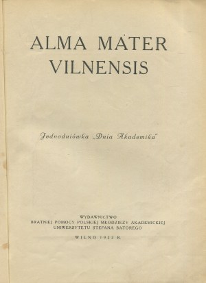 Alma Mater Vilnensis. A one-day 