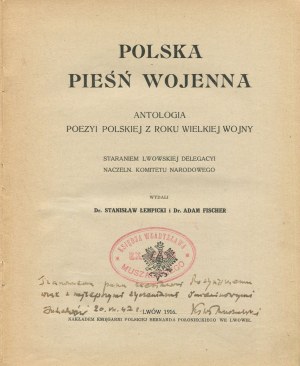 ŁEMPICKI Stanisław, FISCHER Adam - Polish war song. An anthology of Polish poetry from the year of the Great War [Lviv 1916].