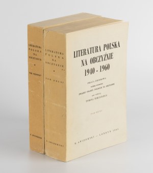 TERLECKI Tymon [ed.] - Polish Literature Abroad 1940-1960 [London 1964-1965] [AUTOGRAPHS AND DEDICATIONS BY T. TERLECKI].
