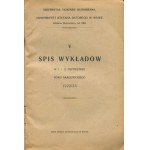 Uniwersytet Stefana Batorego w Wilnie. Spis wykładów w I i II trymestrze roku akademickiego 1922/23