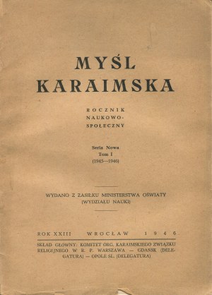 Karaite Thought. Volume I of 1946