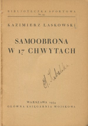 LASKOWSKI Kazimierz - Self-defense in 17 grabs [1934] [cover Girs-Barcz Atelier].