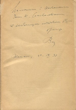 BOY-ŻELEŃSKI Tadeusz - Senses... senses... [first edition 1932] [AUTOGRAPH AND DEDICATION].