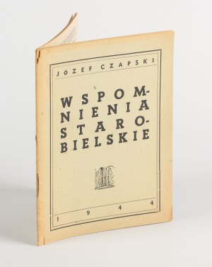 CZAPSKI Józef - Wspomnienia starobielskie [First edition Rome 1944].