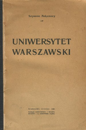ASKENAZY Szymon - Warsaw University [1905].