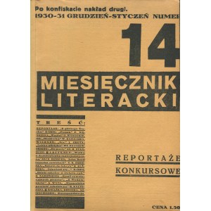 Miesięcznik literacki. Numer 14 z grudnia-stycznia 1930/1931 roku