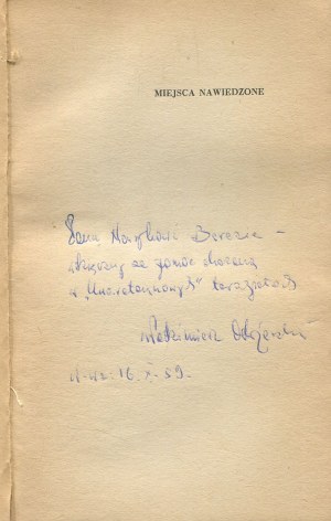 ODOJEWSKI Włodzimierz - Miejsca nawiedzone [first edition 1959] [AUTOGRAPH AND DEDICATION].