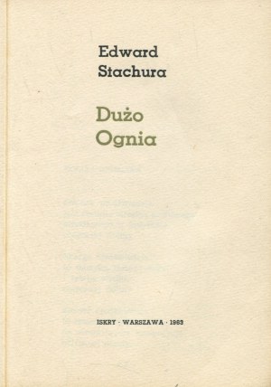 STACHURA Edward - Much Fire [poetic debut] [first edition 1963].