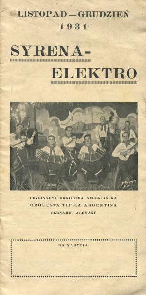 Siren-Elektro. Catalog of gramophone records. November-December 1931