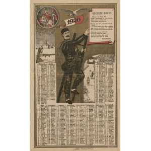Kalendarz ścienny z kominiarzem na rok 1926