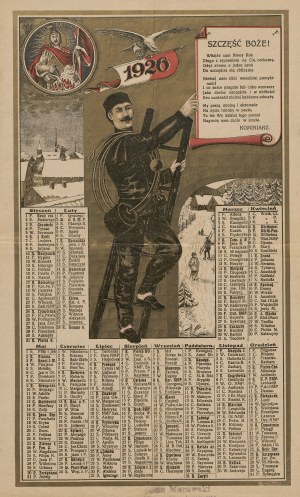 Wall calendar with a chimney sweep for 1926