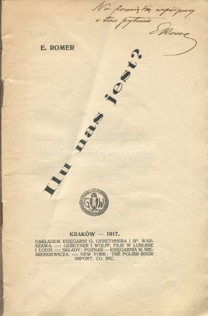 ROMER Eugene - How many of us are there? [1917] [AUTOGRAPH AND DEDICATION].
