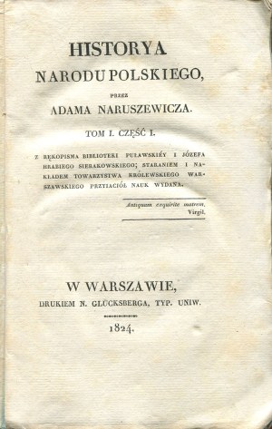 NARUSZEWICZ Adam - History of the Polish nation. Volume I [first edition 1824].