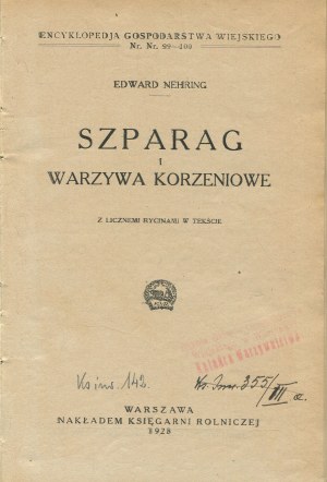 NEHRING Edward - Asparagus and root vegetables [1928].
