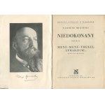 MICIŃSKI Tadeusz - Lucyfer. Pisma pośmiertne. Niedokonany, poemat. Mené-Mené-Thekel Upharisim!... Quasi una phantasia [wydanie pierwsze 1931]