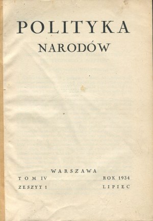 Politics of Nations [second half of 1934].