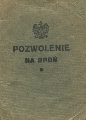 Weapons permit for Jerzy Hozer of the Hozery estate in Grodzisk Mazowiecki municipality [1933].