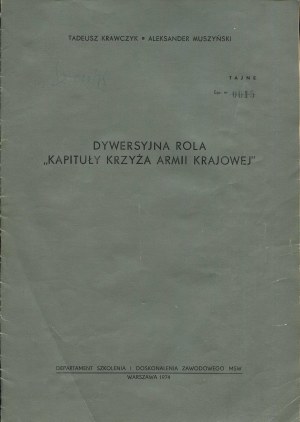 KRAWCZYK Tadeusz, MUSZYŃSKI Aleksander - The diversionary role of the 