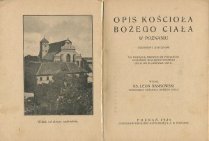 RANKOWSKI Leon - Description of the Corpus Christi church in Poznań [1930].