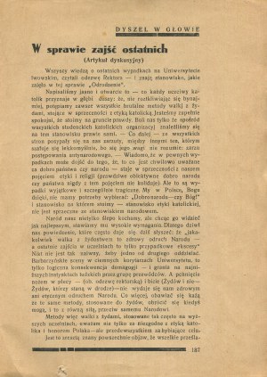 A dishtowel in the head. Internal bulletin of the Association of Catholic Students of Lviv Polytechnic. Number 1 (25) of December 1936 [Lviv].
