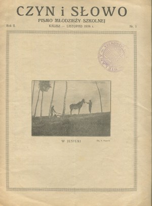 Deed and word. A magazine of school youth. Number 1 of November 1934 [Kalisz].