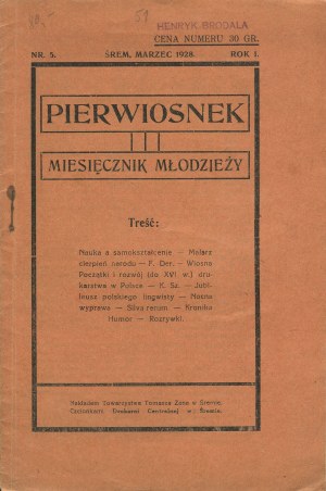 Primrose. Monthly magazine of the youth. Numbers 5 of March 1928 and 2 of December 1929 [Srem].