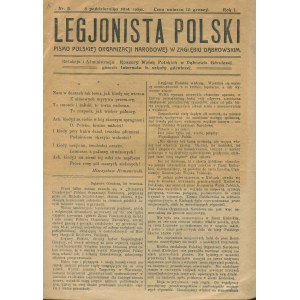 Legionista Polski. Pismo Polskiej Organizacji Narodowej w Zagłębiu Dąbrowskim. Numer 3 z 5 października 1914 roku [Dąbrowa Górnicza]