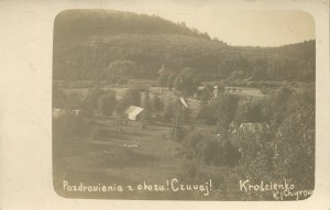 [Postcard] Krościenko k. Chyrowa. Greetings from the camp! Vigil!