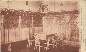 [Postcard] Zakopane. Zakopane chamber in Dr. Dłuski's sanatorium, made by Wojciech Brzega