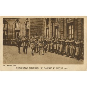 [Postcard] Marshal Pilsudski in Paris in February 1921. photo: Marian Fuks