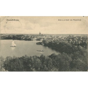 [pocztówka] Wałcz (Deutsch Krone). Widok na miasto z wieży ciśnień (Blick a. d. Stadt vom Wassertrum) [1915]