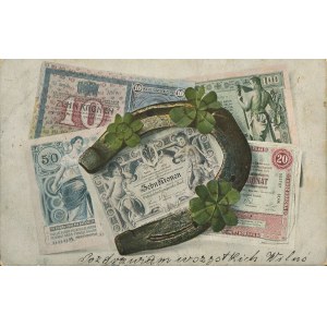 [pocztówka] Podkowa na szczęście [1900]