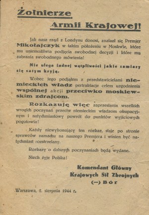 [German leaflet] Soldiers of the Home Army! [1944]