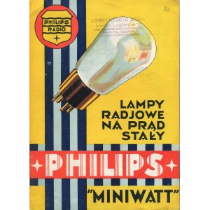 Lampy radiowe na prąd stały Philips Miniwatt. Katalog reklamowy