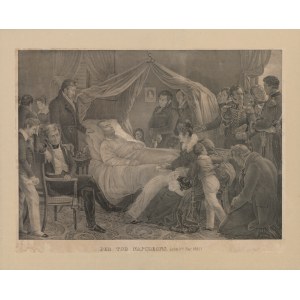 [litografia] KNAUTH Heinrich - Śmierć Napoleona (5 maja 1821). Der tod Napoleons