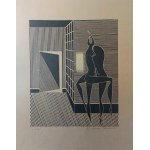Henryk Plóciennik, Linocut On Beige Cardboard