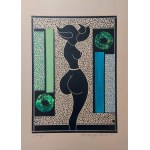Henryk Plóciennik, Linocut + On beige cardboard