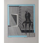 Henryk Plóciennik, Linocut + On beige cardboard